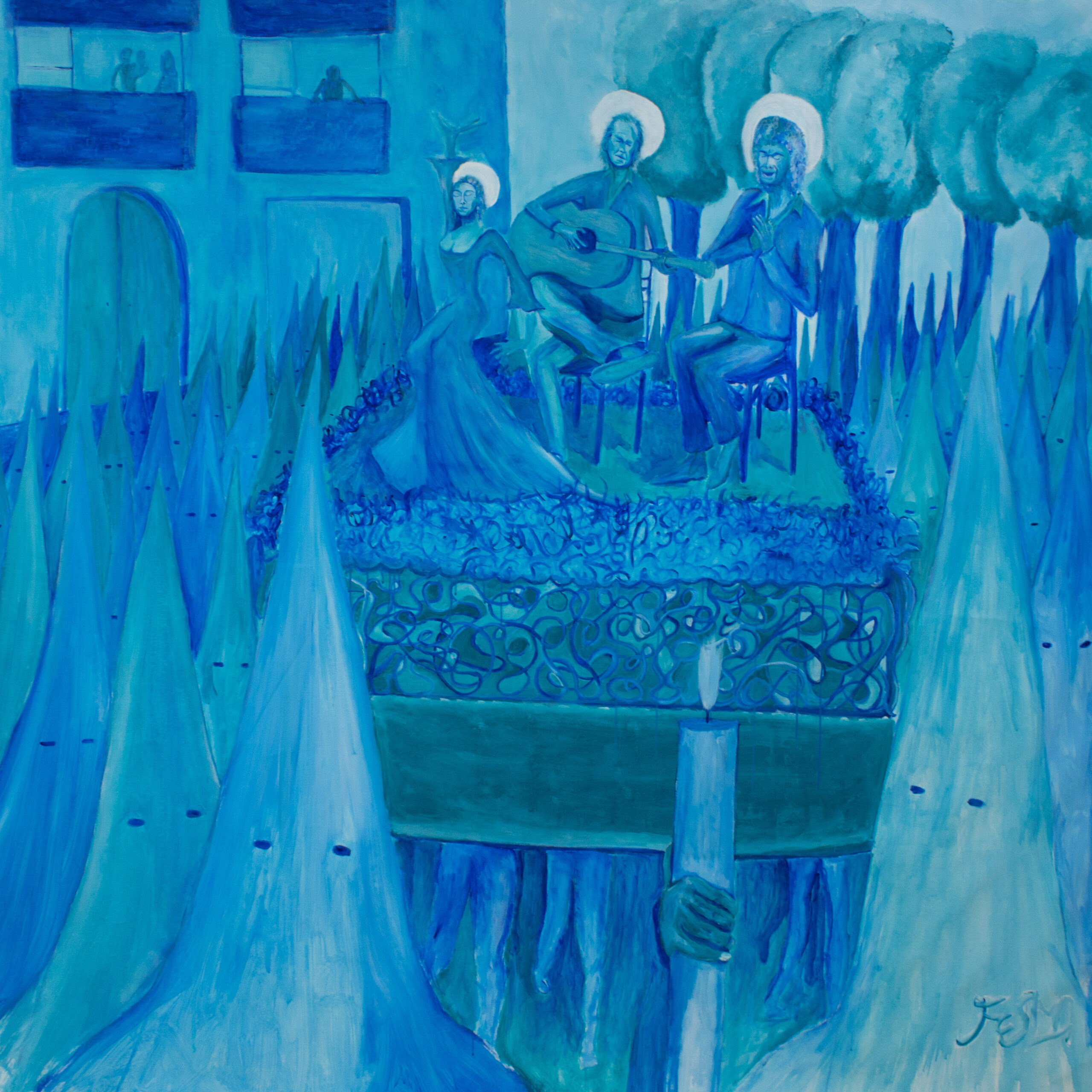 Cinema and art in green and blue